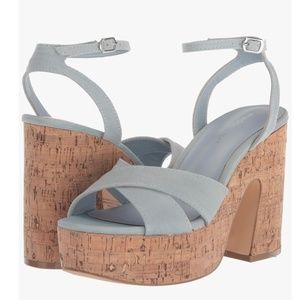 ⭐️⭐️⭐️ SALE Madden Girl Wedge Heel Riio Denim Sandals NIB